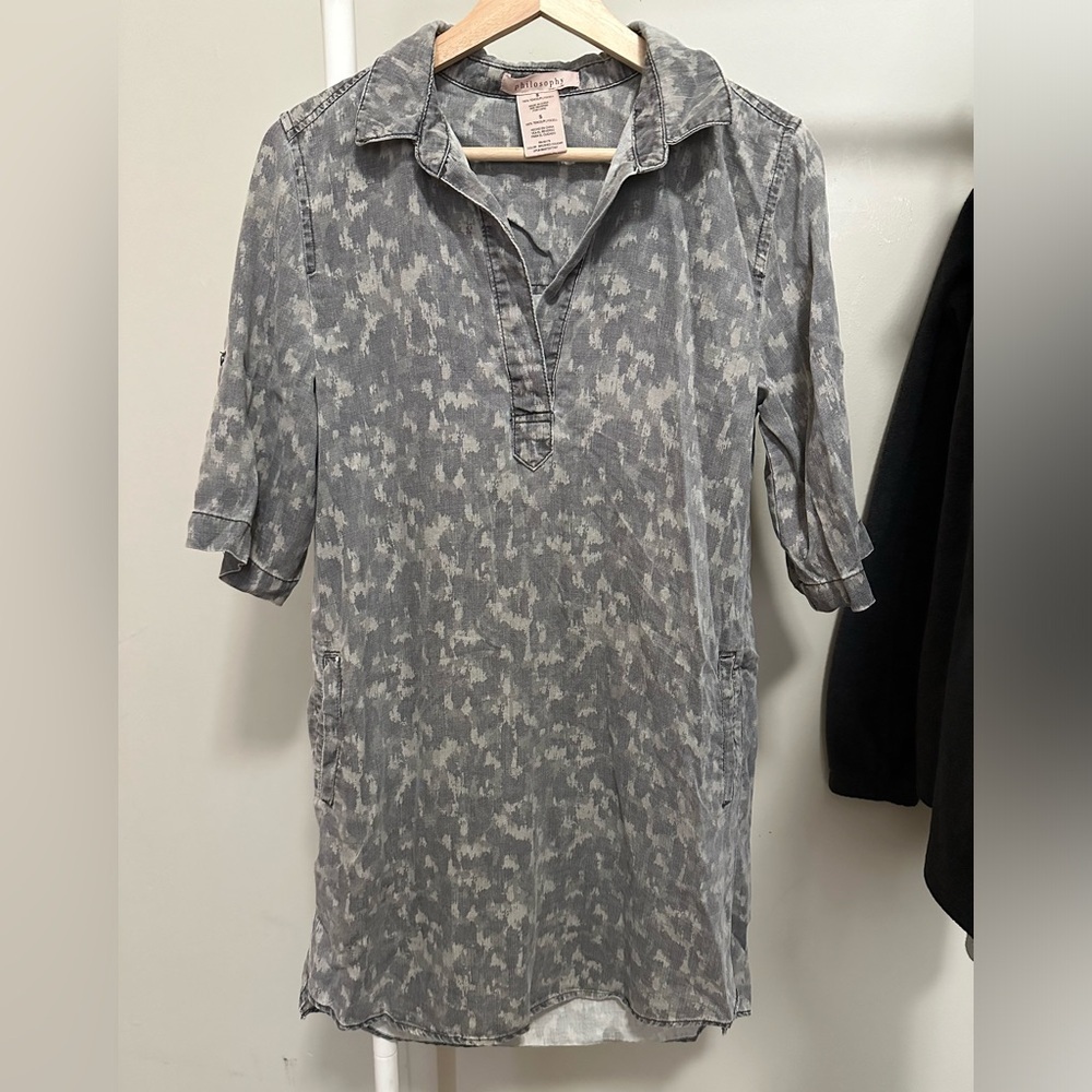 Philosophy Brushed Cougar Tencel Shirt Dress size small